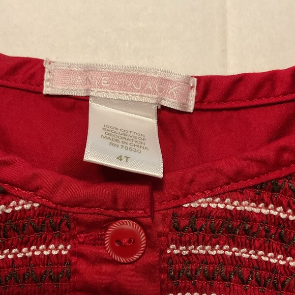 Janie and Jack Girls Button Up Shirt Red Short Sleeve - Picture 6 of 6